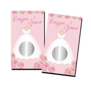 Bridal Shower Games - Raspa Y Gana - 50 Scratch Off Cards - Wedding Shower